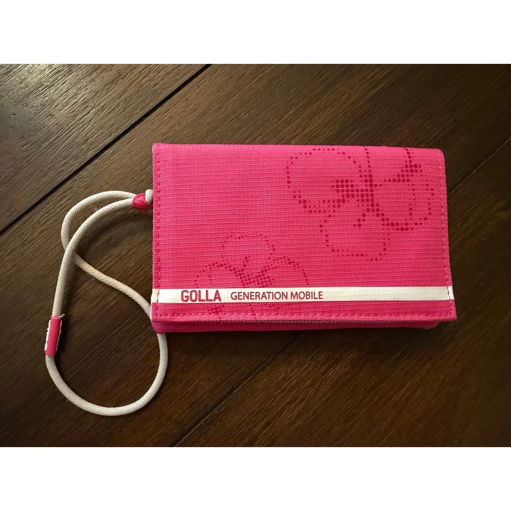 Golla Generation Mobile Pink Floral Tri-Fold Wallet with Wristlet Strap